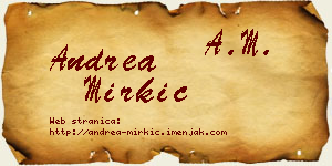 Andrea Mirkić vizit kartica
